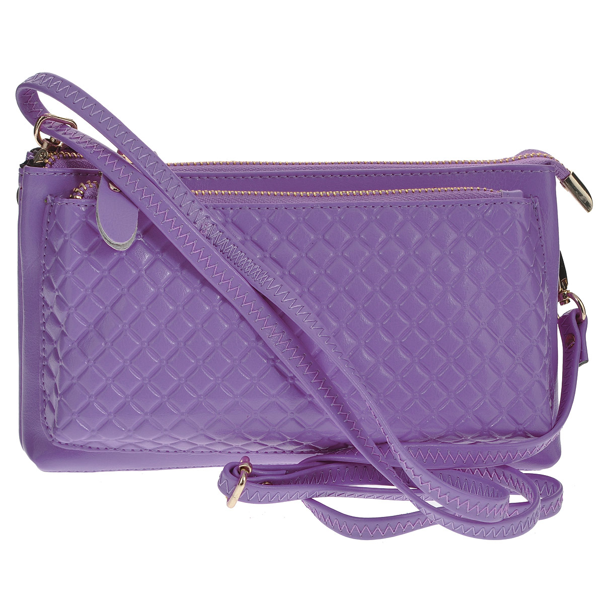 Сумка женская Cheribags, цвет: сиреневый. 6008-19-16008-19-1 Сумка женская Cheribags, цвет: сиреневый. 6008-19-16008-19-1Женская сумка Cheribags выполнена из натуральной кожи. Сумка имеет два отделения, закрывающиеся на одну общую застежку-молнию. Внутри одного отделения - боковой втачной карман на застежке-молнии, внутри другого отделения - накладной кармашек для мелочей. Внешняя сторона сумки оформлена накладным карманом на застежке-молнии и одним втачным карманом на застежке-молнии. Фурнитура сумки выполнена из металла золотистого цвета. Модель оснащена эффектным регулируемым по длине плечевым ремнем и ремешком для запястья. Сумка - это стильный аксессуар, который подчеркнет вашу изысканность и индивидуальность и сделает ваш образ завершенным.