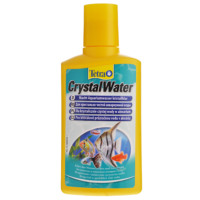 Средство для очистки воды Tetra CrystalWater, от всех видов мути, 250 мл198739 Средство для очистки воды Tetra CrystalWater, от всех видов мути, 250 мл198739Средство для очистки воды Tetra CrystalWater удаляет частицы грязи из аквариумной воды быстро, безопасно и надежно. Для кристально чистой аквариумной воды. Отобранные минералы удаляют любые виды помутнений; Благодаря бережному способу воздействия средство является абсолютно безвредным для рыб и растений аквариума и быстро делает воду в нем кристально чистой; Действенность продукта можно наблюдать по образованию белого облачка. Оно безопасно и рассеивается через несколько часов; Активные компоненты в Tetra CrystalWater связывают мелкие частицы, объединяя их в большие, которые можно потом отфильтровать из воды с помощью аквариумного фильтра; Для оптимальных результатов необходимо регулярно чистить фильтр. Первые результаты заметны уже через 2-3 часа. В течение 6-12 часов вода становится кристально чистой. Для всех пресноводных аквариумов. Применение. При наличии помутнений добавьте 5 мл средства на 10...
