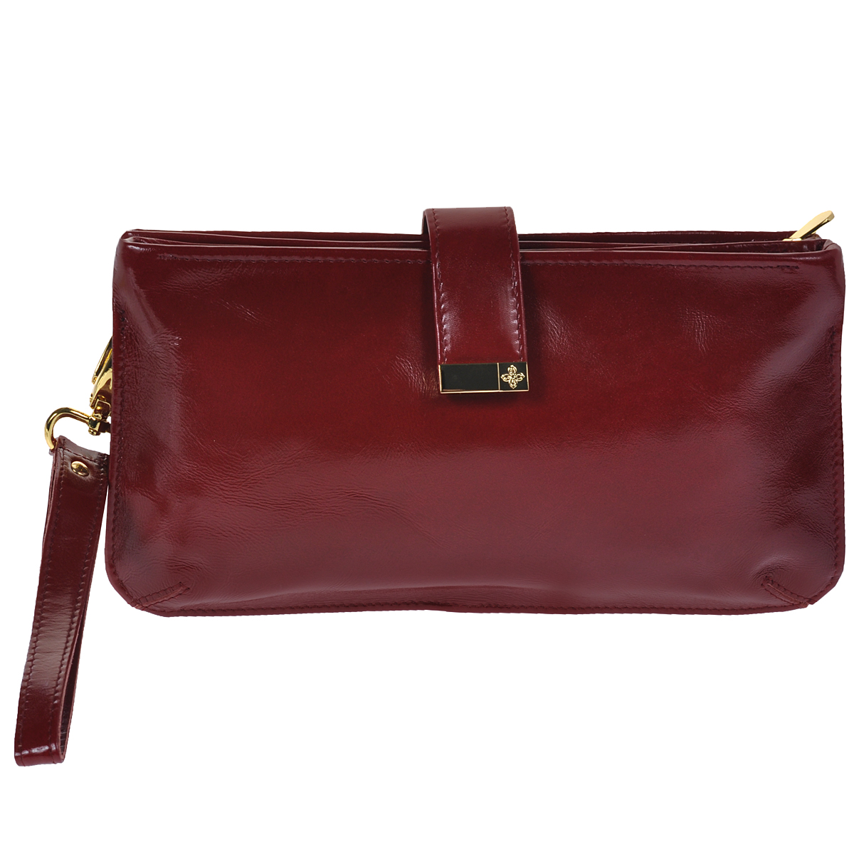 Клатч Dimanche Elite, цвет: гранат. 155155 Клатч Dimanche Elite, цвет: гранат. 155155Клатч-косметичка Elite выполнен из натуральной высококачественной кожи. Закрывается на перекидной хлястик на магнитной кнопке. Состоит из двух самостоятельных отделений на застежках-молниях и одного отделения без застежки между ними. Внутри первого отделения находится открытый кармашек, а внутри третьего - кармашек на застежке-молнии. Клатч со съемным ремешком для запястья. Этот оригинальный аксессуар станет великолепным дополнением вашего образа.