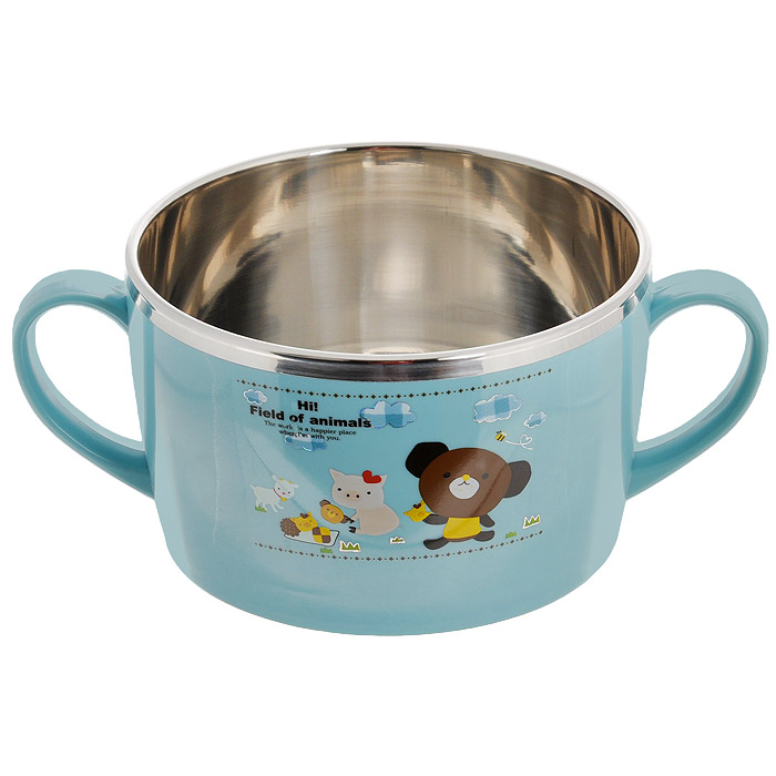 Миска для детей SunWoo Moka&Rose, цвет: голубой, 700 млSW3004 Миска для детей SunWoo Moka&Rose, цвет: голубой, 700 млSW3004иска для детей SunWoo Moka&Rose изготовлена из пищевого пластика голубого цвета. Внутренняя поверхность - из металла с зеркальной полировкой, благодаря чему очень легко чистится. Миска оснащена двумя удобными ручками. Прекрасно подходит для детей. Посуда фирмы «SunWoo» - это сочетание высокого качества и оригинального дизайна, выразившиеся в ее необычности и долговечности, что делают ее незаменимым Вашим помощником на кухне. - удлиненная форма корпуса (переход в ручку) предотвращает попадание пищи в место крепления ручки к корпусу; - ребристая поверхность (спиралевидные рассекатели) на внешней нижней поверхности дна посуды позволяет расширить площадь нагрева для поглощения большего количества тепла, в то время как рассекатели направляют пламя горелки непосредственно на поверхность дна и равномерно распределяют его; - канавки с каждой стороны...