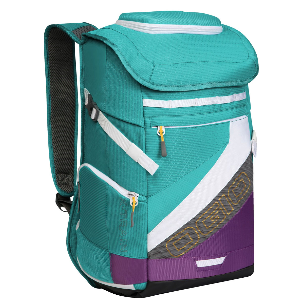Рюкзак спортивный OGIO X-Train, цвет: голубой, фиолетовый. 112039.377112039.377 Рюкзак спортивный OGIO X-Train, цвет: голубой, фиолетовый. 112039.377112039.377Спортивный рюкзак OGIO X-Train - это отличный помощник в вашей жизни. Он отлично подойдет для занятия спортом, фитнессом, туризмом, и для повседневной носки. Особенности: Удароустойчивый армированный карман. Отстегиваемая внешняя лямка для крепления шлема. Боковые ремешки для крепления полотенец или ковриков. Специальный отдел для хранения сухой/мокрой одежды или обуви в режиме тренировки или для iPad в режиме обучения. Высокопрочные и легкие материалы. Перегородка отделяет основное отделение от отделения для мокрой/сухой одежды или обуви. Особое покрытие отделения для мокрой/сухой одежды или обуви облегчает чистку. Эргономичные, регулируемые плечевые лямки, подбитые мягким материалом. Устойчивая к трению брезентовая основа. Встроенный полноразмерный карман для бутылки. Регулируемый нагрудный ремень. Объем: 23 л. Материал: Кросс-добби 420D, гекс-рипстоп 210D.