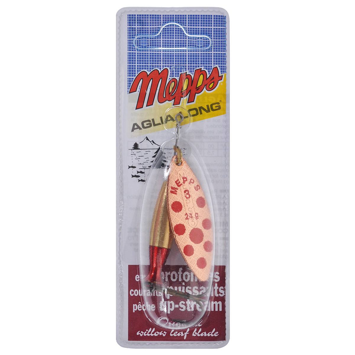 Блесна MEPPS Aglia Longue Heavy Cu Pts Rouge, вращающаяся, №3, 24 г7197 Блесна MEPPS Aglia Longue Heavy Cu Pts Rouge, вращающаяся, №3, 24 г7197Вращающаяся блесна Mepps Aglia Longue Heavy Cu Pts Rouge, благодаря своему «ивовому» лепестку и более тяжелому весу хорошо держит медленное и стабильное вращение на самых сильных течениях. Она рекомендуется для плотных потоков, быстрой и глубокой воды и для ловли против течения. Также блесна хороша и для использования в озерах при охоте на донных хищников, которые не реагируют на быстроходные приманки. Груз-сердечник Aglia Longue Heavy AG-AG/RGE состоит из пулевидного тела и хвостового раструба. Именно хвост-стабилизатор обеспечивает устойчивое горизонтальное движение приманки. И не только при большой скорости проводки, но и при средней, что само по себе уже большая редкость для утяжеленных вращалок.