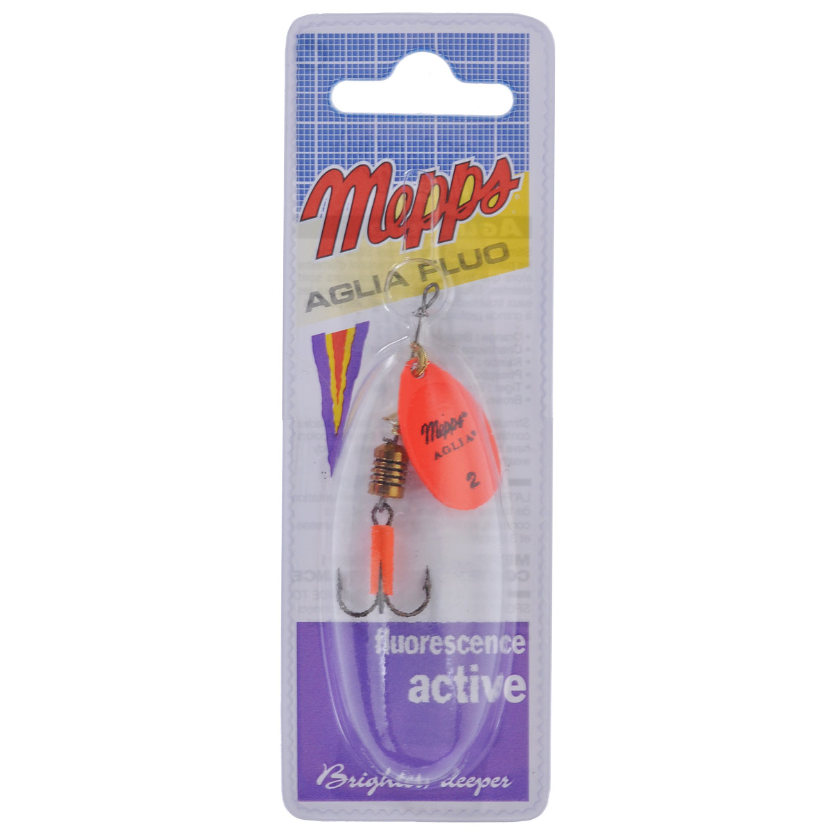 Блесна Mepps Aglia Fluo Orange, вращающаяся, №25773 Блесна Mepps Aglia Fluo Orange, вращающаяся, №25773Вращающаяся блесна Mepps Aglia Fluo Orange выполнена в виде лепестка оранжевого неонового окраса, дающего преимущество при ловле рыбы в темное время суток, на большой глубине и в мутной воде. Такая блесна отлично видна даже при освещении ультрафиолетовыми лучами, доходящими до самых больших глубин. Стимулированная ультрафиолетом, она продолжает еще долго светиться.