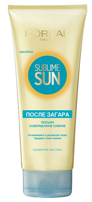 LOreal Paris Лосьон после загара Sublime Sun, Совершенное сияние, увлажняющий, 200 млA8101700 LOreal Paris Лосьон после загара Sublime Sun, Совершенное сияние, увлажняющий, 200 млA8101700Ухаживающая формула лосьона после загара мгновенно успокаивает и увлажняет, придавая коже сияние. Лосьон содержит увлажняющие компоненты для поддержания естественного уровня увлажнения кожи, а также обогащен маслом монои с золотисто-перламутровыми частичками, мгновенно придающими коже совершенный загар. Средство смягчает и наполняет кожу сияющей красотой. Протестировано под дерматологическим контролем. Способ применения: Обильно нанесите на тело после прохладного душа.