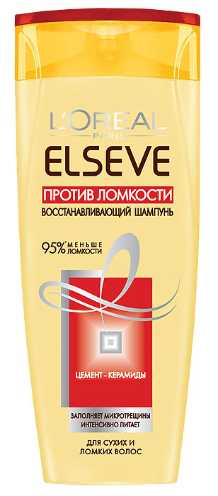 LOreal Paris Шампунь Elseve, Против ломкости, восстанавливающий, для ломких волос и секущихся кончиков, 250 млA1350927 LOreal Paris Шампунь Elseve, Против ломкости, восстанавливающий, для ломких волос и секущихся кончиков, 250 млA1350927Ваши волосы повреждены и стали ломкими? Восстановите Ваши поврежденные волосы с помощью межклеточного цемента, который они утратили. Цемент-керамиды заполняют в глубине волокно волоса, восстанавливая волосы по всей длине. Волосы сильные, крепкие и защищенные, они вновь блестящие и шелковистые.