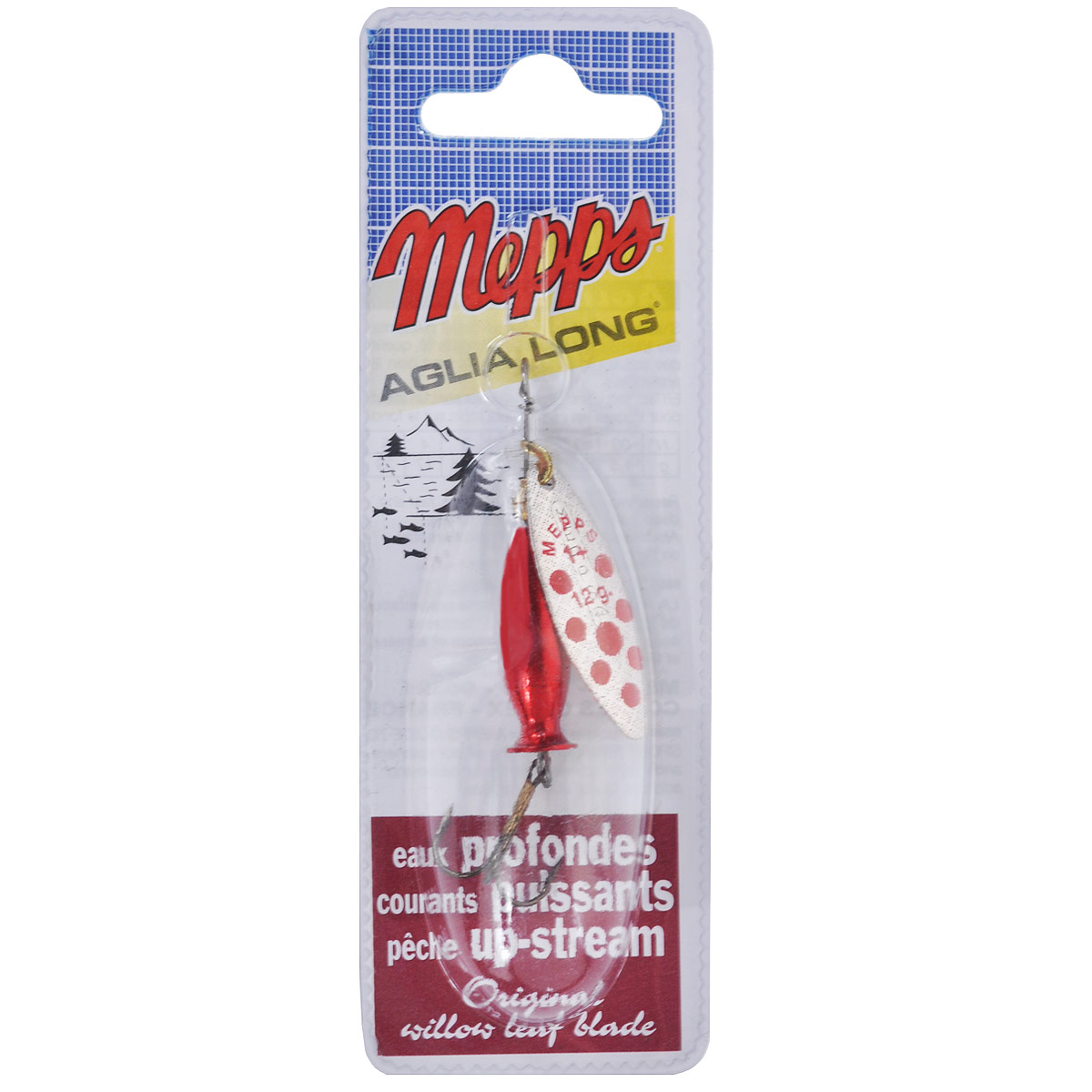 Блесна Mepps Aglia Long Heavy Ag Pts Rouge, вращающаяся, №1+, 12 г. 71797179 Блесна Mepps Aglia Long Heavy Ag Pts Rouge, вращающаяся, №1+, 12 г. 71797179Вращающаяся блесна Mepps Aglia Long Heavy Ag Pts Rouge, благодаря своему «ивовому» лепестку и более тяжелому весу хорошо держит медленное и стабильное вращение на самых сильных течениях. Она рекомендуется для плотных потоков, быстрой и глубокой воды и для ловли против течения. Также блесна хороша и для использования в озерах при охоте на донных хищников, которые не реагируют на быстроходные приманки. Груз-сердечник «Aglia Long Heavy AG-AG/RGE» состоит из пулевидного тела и хвостового раструба. Именно хвост-стабилизатор обеспечивает устойчивое горизонтальное движение приманки. И не только при большой скорости проводки, но и при средней, что само по себе уже большая редкость для утяжеленных «вращалок».