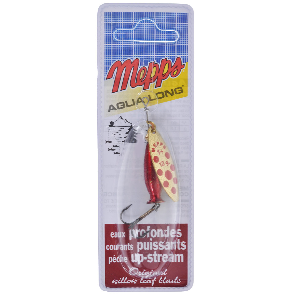 Блесна MEPPS Aglia Long Heavy Cu Pts Rouge, вращающаяся, №1+, 12 г7140 Блесна MEPPS Aglia Long Heavy Cu Pts Rouge, вращающаяся, №1+, 12 г7140Вращающаяся блесна Mepps Aglia Long Heavy Cu Pts Rouge, благодаря своему «ивовому» лепестку и более тяжелому весу хорошо держит медленное и стабильное вращение на самых сильных течениях. Она рекомендуется для плотных потоков, быстрой и глубокой воды и для ловли против течения. Также блесна хороша и для использования в озерах при охоте на донных хищников, которые не реагируют на быстроходные приманки. Груз-сердечник Aglia Long Heavy AG-AG/RGE состоит из пулевидного тела и хвостового раструба. Именно хвост-стабилизатор обеспечивает устойчивое горизонтальное движение приманки. И не только при большой скорости проводки, но и при средней, что само по себе уже большая редкость для утяжеленных вращалок.