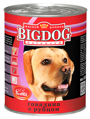 Консервы для собак Зоогурман Big Dog, с говядиной и рубцом, 850 г0539 Консервы для собак Зоогурман Big Dog, с говядиной и рубцом, 850 г0539Консервы для собак Зоогурман Big Dog изготовлены из натурального российского мясного сырья. Не содержат сои, искусственных красителей, ароматизаторов, генномодифицированных ингредиентов. Состав серии оптимально сбалансирован, идеально подходит для ежедневного кормления и поддержания иммунитета. Обеспечивает питомца необходимым запасом энергии для активной жизни. - Белки - для развития мышечной системы, - Ненасыщенные жирные кислоты - для здоровой кожи и блестящей шерсти, - Антиоксиданты - для укрепления иммунитета, - Клетчатка - для здорового пищеварения. Зоогурман - гарант качества для домашних животных. Состав: говядина, рубец, субпродукты, натуральная желирующая добавка, злаки (не более 2%), соль, вода. В 100 г продукции содержится: протеин 8,0, жир 7,0, углеводы 4,0, клетчатка 1,0, зола 2,0, влага до 80%. Энергетическая ценность: 111кКал. Вес: 850 г. Товар сертифицирован.