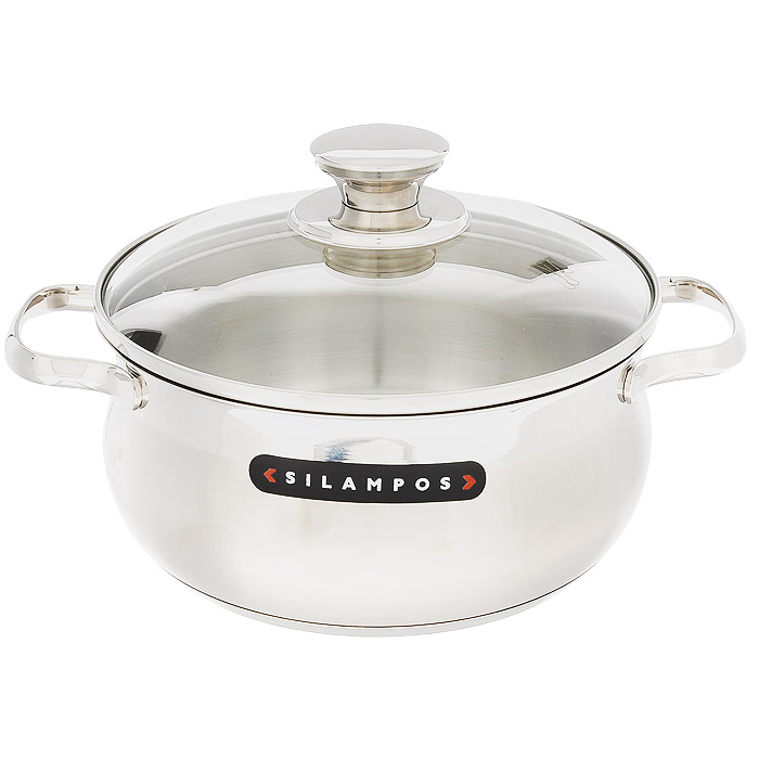 Кастрюля Silampos Royal с крышкой, 2,8 л633123VY1020 Кастрюля Silampos Royal с крышкой, 2,8 л633123VY1020Кастрюля Silampos Royal изготовлена из высококачественной нержавеющей стали. Сочетание матовой и зеркальной полировки придает изделию изысканный внешний вид. Термическое дно выдерживает температуры до двух раз превосходящую максимальную температуру, необходимую для приготовления пищи. Изделие оснащено прочными стальными ручками. Специальные изогнутые бортики посуды обеспечивают легкое и аккуратное выливание жидкости. Крышка, выполненная из термостойкого стекла, позволяет контролировать процесс приготовления без потери тепла. Кастрюлю можно использовать на всех типах плит, включая индукционные. Можно мыть в посудомоечной машине. Посуда Silampos производится с использованием самых последних достижений в области производства изделий из нержавеющей стали. Алюминиевый диск инкапсулируется между дном кастрюли и защитной оболочкой из нержавеющей стали под давлением 1500 тонн. Этот высокотехнологичный процесс устраняет необходимость обычной сварки, ахиллесовой пяты...