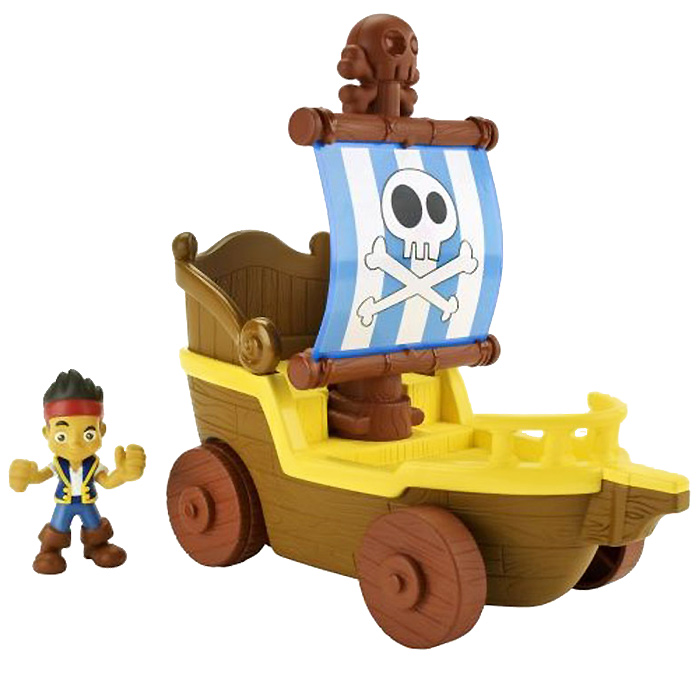 Jake & Neverland Pirates Парусник Джейка. BGM28_BGM30BGM28_BGM30 Jake & Neverland Pirates Парусник Джейка. BGM28_BGM30BGM28_BGM30Игровой набор Jake & Neverland Pirates Парусник Джейка не позволит скучать вашему непоседе. Он выполнен из безопасного пластика и включает фигурку Джейка и его парусник на колесах. При нажатии на череп с костями на верхней части мачты на парус налетит порыв воздуха, и корабль двинется вперед на колесах, имитируя настоящее плавание. Стоит отпустить мачту, и парус вернется в исходное положение. Фигурку героя можно установить в передней части корабля или позади мачты с парусом. Ваш ребенок с удовольствием будет играть вместе с любимым героем, придумывая увлекательные истории. Порадуйте его таким замечательным подарком!