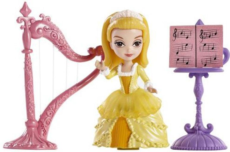 Sofia the First Игровой набор с мини-куклой Принцесса Эмбер и королевская арфаBDK45_BDK48 Sofia the First Игровой набор с мини-куклой Принцесса Эмбер и королевская арфаBDK45_BDK48Игровой набор Sofia the First Принцесса Эмбер и королевская арфа непременно понравится вашей малышке. Набор состоит из фигурки очаровательной принцессы Эмбер, одетой в шикарное платье, подставки с нотами, арфы и небольшого медальона для вашей дочурки. Голова и ручки куколки подвижны, куклу можно сажать. С таким набором ваша дочурка сможет воспроизводить любимые моменты или придумывать свои истории. Порадуйте свою малышку таким замечательным подарком!