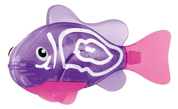 Игрушка для ванны Robofish Тропическая РобоРыбка: Хромис, цвет: фиолетовый, розовый2549-1 Игрушка для ванны Robofish Тропическая РобоРыбка: Хромис, цвет: фиолетовый, розовый2549-1Игрушка для ванны Robofish Тропическая РобоРыбка понравится вашему малышу и превратит купание в веселую игру. Она выполнена из безопасного пластика с элементами металла в виде маленькой красочной рыбки. При погружении в ванну, аквариум или другую емкостью с водой РобоРыбка начинает плавать, опускаясь ко дну и поднимаясь к поверхности воды. Игрушка прекрасно имитирует повадки настоящей рыбы. Траектория ее движения зависит от наклона хвоста. Внутри рыбки находится специальный грузик, регулирующий глубину ее погружения. Если рыбка плавает на дне, не всплывая, - уберите грузик; если на поверхности - добавьте грузик. Набор включает подставку, на которой можно разместить рыбку, пока вы с ней не играете. Порадуйте вашего ребенка таким замечательным подарком! Игрушка работает от 2 батарей напряжением 1,5V типа LR44 (2 установлены в игрушку и 2 запасные).