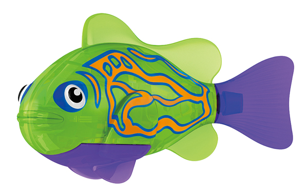 Игрушка для ванны Robofish Тропическая РобоРыбка: Мандаринка, цвет: зеленый2549-3 Игрушка для ванны Robofish Тропическая РобоРыбка: Мандаринка, цвет: зеленый2549-3Игрушка для ванны Robofish Тропическая РобоРыбка понравится вашему малышу и превратит купание в веселую игру. Она выполнена из безопасного пластика с элементами металла в виде маленькой красочной рыбки. При погружении в ванну, аквариум или другую емкостью с водой РобоРыбка начинает плавать, опускаясь ко дну и поднимаясь к поверхности воды. Игрушка прекрасно имитирует повадки настоящей рыбы. Траектория ее движения зависит от наклона хвоста. Внутри рыбки находится специальный грузик, регулирующий глубину ее погружения. Если рыбка плавает на дне, не всплывая, - уберите грузик; если на поверхности - добавьте грузик. Набор включает подставку, на которой можно разместить рыбку, пока вы с ней не играете. Порадуйте вашего ребенка таким замечательным подарком! Игрушка работает от 2 батарей напряжением 1,5V типа LR44 (2 установлены в игрушку и 2 запасные).