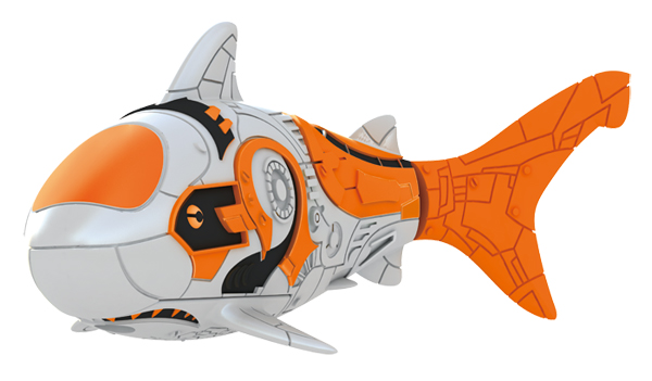 Игрушка для ванны Robofish Тропическая РобоРыбка: Акула, цвет: прозрачный, оранжевый2549-8 Игрушка для ванны Robofish Тропическая РобоРыбка: Акула, цвет: прозрачный, оранжевый2549-8Игрушка для ванны Robofish Тропическая РобоРыбка понравится вашему малышу и превратит купание в веселую игру. Она выполнена из безопасного пластика с элементами металла в виде маленькой красочной рыбки. При погружении в ванну, аквариум или другую емкостью с водой РобоРыбка начинает плавать, опускаясь ко дну и поднимаясь к поверхности воды. Игрушка прекрасно имитирует повадки настоящей рыбы. Траектория ее движения зависит от наклона хвоста. Внутри рыбки находится специальный грузик, регулирующий глубину ее погружения. Если рыбка плавает на дне, не всплывая, - уберите грузик; если на поверхности - добавьте грузик. Набор включает подставку, на которой можно разместить рыбку, пока вы с ней не играете. Порадуйте вашего ребенка таким замечательным подарком! Игрушка работает от 2 батарей напряжением 1,5V типа LR44 (2 установлены в игрушку и 2 запасные).