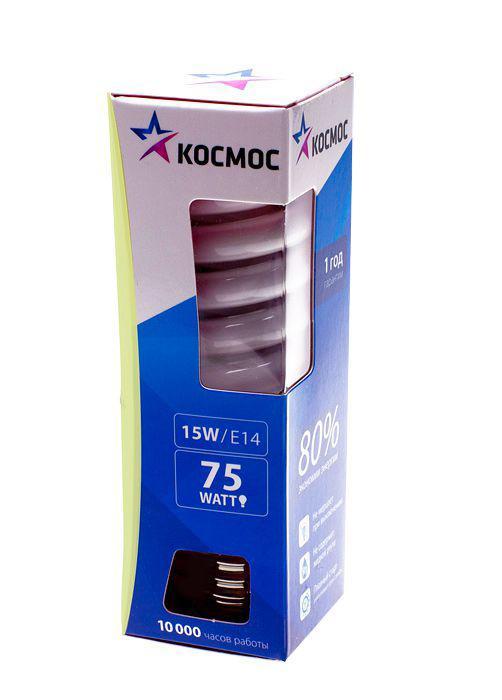 Лампа энергосберегающая Космос, свет: теплый. Модель Т2 SPC 15W E1427LKsmT2SPC15wE1427 Лампа энергосберегающая Космос, свет: теплый. Модель Т2 SPC 15W E1427LKsmT2SPC15wE1427Энергосберегающая лампа Космос теплого света способствует расслаблению, ее лучше использовать в спальнях, местах для отдыха. Сфера применения энергосберегающей лампы Космос та же, что и у лампы накаливания, но данная лампа имеет ряд преимуществ: температура колбы ниже, чем у ламп накаливания, что позволяет использовать энергосберегающие лампы в тканевых абажурах без риска их выцветания и возникновения пожара; полностью заменяет галогенные и обычные лампы накаливания. Колба лампы имеет защитное покрытие, препятствующее ультрафиолетовому излучению. Не содержат паров ртути: технология амальгамной дозировки обеспечивает более стабильный поток не только в течение всего срока службы лампы, но также при изменении температуры окружающей среды и рабочего положения лампы. Применение РТС-термистра с положительным коэффициентом температуры, осуществляющего плавный старт лампы, позволяет производить до 500000 включений-выключений лампы, что увеличивает срок службы лампы. Применение...