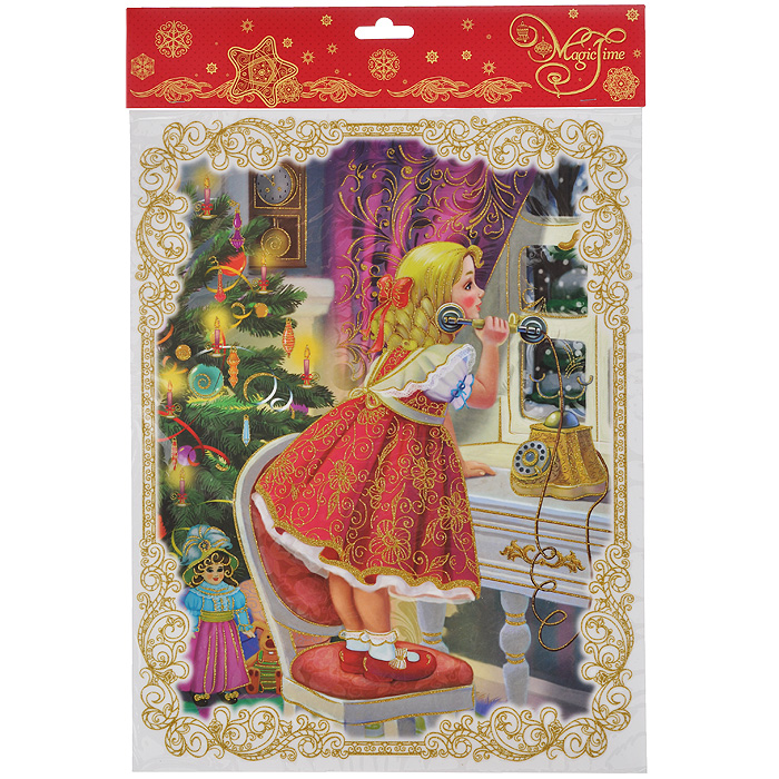 Новогоднее оконное украшение Magic Time Девочка. 3432534325 Новогоднее оконное украшение Magic Time Девочка. 3432534325Новогоднее оконное украшение Magic Time поможет украсить дом к предстоящим праздникам. Яркие изображения в виде зайчика на санях и игрушек нанесены на прозрачную пленку и крепятся к гладкой поверхности стекла посредством статического эффекта. Рисунки декорированы блестками. С помощью этих украшений вы сможете оживить интерьер по своему вкусу. Новогодние украшения всегда несут в себе волшебство и красоту праздника. Создайте в своем доме атмосферу тепла, веселья и радости, украшая его всей семьей.
