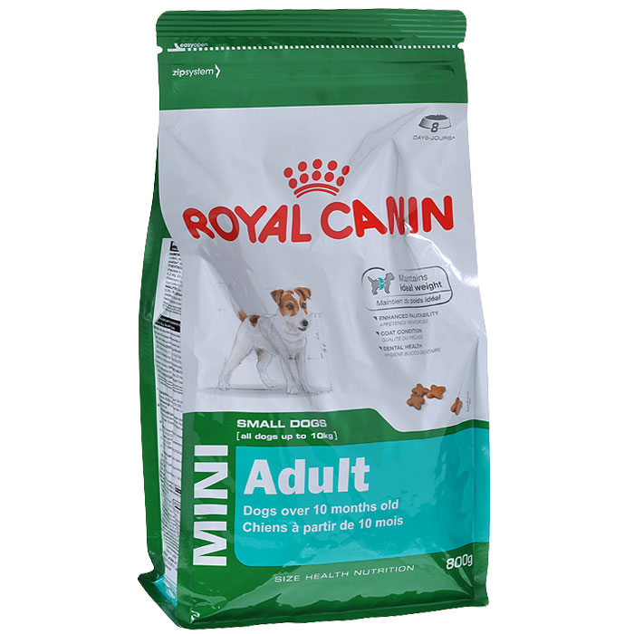 Корм сухой Royal Canin Mini Adult, для собак мелких размеров с 10 месяцев до 8 лет, 800 г3124 Корм сухой Royal Canin Mini Adult, для собак мелких размеров с 10 месяцев до 8 лет, 800 г3124Корм сухой Royal Canin Mini Adult - полнорационный сухой корм для поддержания прекрасной физической формы собак мелких размеров (вес взрослой собаки до 10 кг) с 10 месяцев до 8 лет. Поддержание идеального веса. L-карнитин стимулирует метаболизм жиров в организме. Удовлетворяет высокие энергетические потребности собак мелких размеров благодаря точно рассчитанной энергоемкости рациона (3737 ккал/кг) и сбалансированному содержанию белка (26%). Улучшенные вкусовые качества. Стимулирует аппетит благодаря своим уникальным свойствам. Текстура, форма и размер крокет специально разработаны для облегчения захвата корма. Тщательно отобранные ингредиенты, натуральные ароматизаторы и современная упаковка, сохраняющая свежесть и аромат продукта, гарантируют его превосходный вкус. Здоровая шерсть. Питает шерсть благодаря включению в состав корма серосодержащих аминокислот (метионин и цистин), жирных кислот Омега 6 и витамина А. Здоровье зубов. Помогает замедлить...