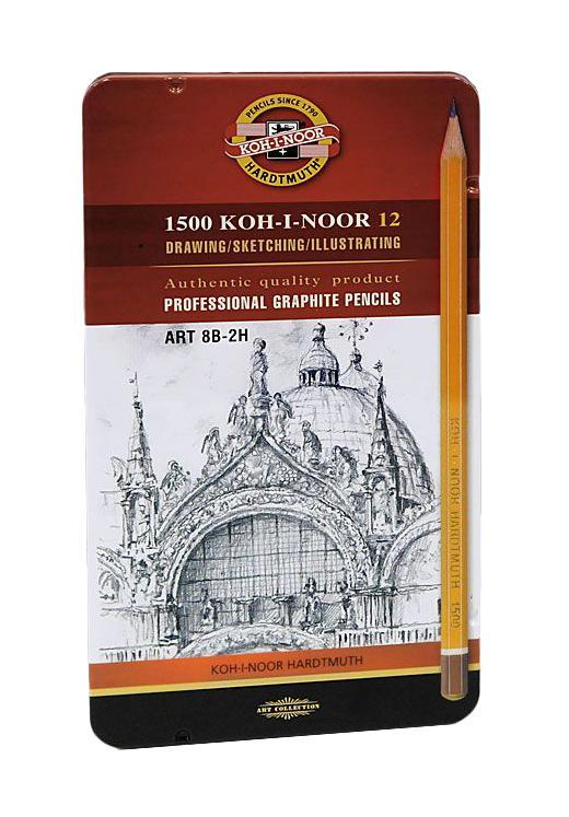 Koh-i-Noor Набор чернографитных карандашей Art 12 шт1502/II 08PL Koh-i-Noor Набор чернографитных карандашей Art 12 шт1502/II 08PLНабор чернографитных карандашей содержит 12 заточенных карандашей различной твердости - 2Н, Н, F, HB, В, 2В, 3В, 4В, 5В, 6В, 7В, 8В. Карандаши изготовлены из лучших пород дерева, имеют шестигранный корпус. Цвет корпуса - желтый с коричнево-белым наконечником. Надпись-тиснение золотистого цвета. Внутри карандашей - графитовый стержень высокой степени прочности. С карандашами торговой марки Koh-i-Noor вы всегда можете быть уверены в качестве графических работ.