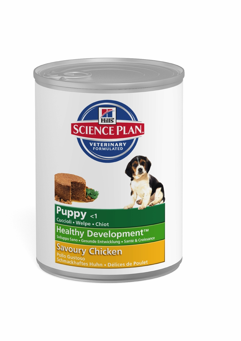 Консервы для щенков Hills Healthy Development, с курицей, 370 г8036 Консервы для щенков Hills Healthy Development, с курицей, 370 г8036Консервы для щенков Hills Puppy - это полноценный, сбалансированный корм для растущих щенков с момента отъема от матери до 12 месяцев, а также для беременных и кормящих сук. Состав: курица (мин 30%), перловая крупа, кукуруза, мука из соевых бобов, печень, дикальция фосфат, йодированная соль, кальция карбонат, калия хлорид. Средний анализ: белок 8,4%, жир 7,1%, клетчатка 0,4%, зола 2,2%, влага 69,9%. Добавки на кг: Е671 (Витамин D3) 400 МЕ, Е1 (железо) 13,6 мг, Е2 (йод) 0,4 мг, Е4 (медь) 1,7 мг, Е5 (марганец) 3 мг, Е6 (цинк) 43,3 мг, Е8 (селен) 0,07 мг. Вес: 370 г. Товар сертифицирован.