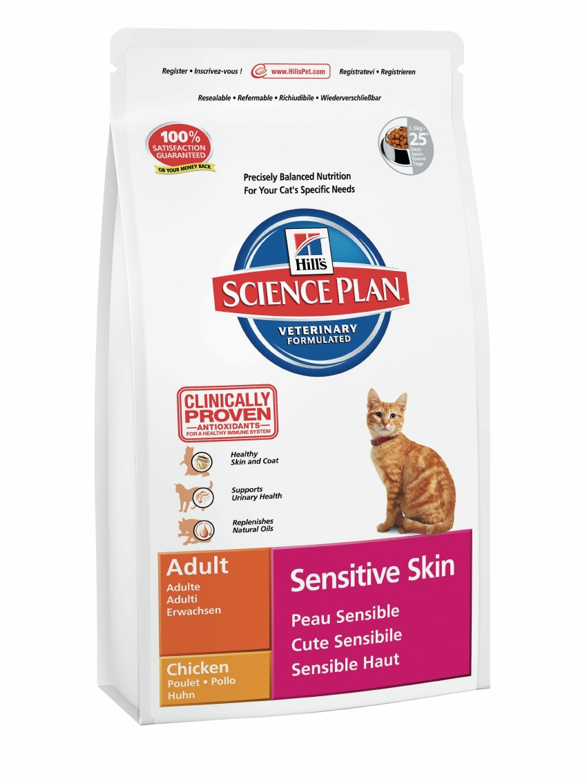 Корм сухой Hills Sensitive Skin для кошек с чувствительной кожей, с курицей, 400 г5286 Корм сухой Hills Sensitive Skin для кошек с чувствительной кожей, с курицей, 400 г5286Сухой корм Hills Science Plan Sensitive Skin предназначен для взрослых кошек в возрасте от 1 года до 6 лет. Это полноценное, точно сбалансированное питание, приготовленное из ингредиентов высокого качества, без добавления красителей и консервантов. Рацион Science Plan содержит эксклюзивный комплекс антиоксидантов с клинически подтвержденным эффектом для поддержки иммунной системы вашего питомца. Рекомендуется взрослым кошкам для улучшения состояния кожи и шерсти. Корм разработан для удовлетворения всех потребностей организма взрослой кошки средней активности от момента достижения зрелости до 7 лет. Он обеспечивает сбалансированным уровнем энергии и белка с повышенным уровнем эссенциальных жирных кислот для питания кожи и шерсти, а также с дополнительным уровнем антиоксидантных витаминов, что способствует поддержанию здоровья кожи. Цели: восстановление здорового состояния кожи и блеска шерсти. Это достигается за счет дополнительного введения в корм омега-3 и омега-6...