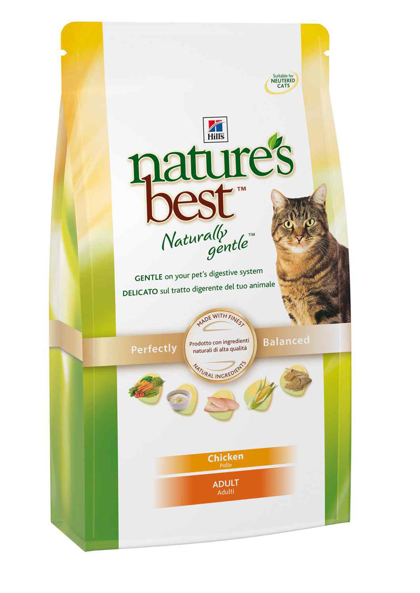 Корм сухой Hills Natures Best для взрослых кошек, с курицей и овощами, 2 кг4195 Корм сухой Hills Natures Best для взрослых кошек, с курицей и овощами, 2 кг4195Корм сухой Hills Natures Best специально разработан для взрослых кошек от 1 года до 6 лет. Идеально сбалансирован, состоит из высококачественных натуральных ингредиентов с добавлением витаминов и минералов, таурина для поддержания нормальной работы сердца и функционирования сетчатки. Корм содержит целебные ингредиенты, включающие курицу, садовые овощи, рис и злаки. Консервирован естественным способом с использованием витамина Е и розмарина для сохранения свежести и отличного вкуса. Не содержит искусственных красителей или вкусовых добавок. Имеет натуральный вкус, который понравится вашему питомцу. Уникальная смесь антиоксидантных витаминов помогает поддерживать здоровой иммунную систему. Состав: курица (минимум 26% курицы, 40% мяса домашней птицы): мука из мяса домашней птицы, молотая кукуруза, мука из маисового глютена, животный жир, молотый рис, коричневый рис, гидролизат белка, молотый ячмень, овсяная крупа, сухая свекольная пульпа, высушенная морковь,...
