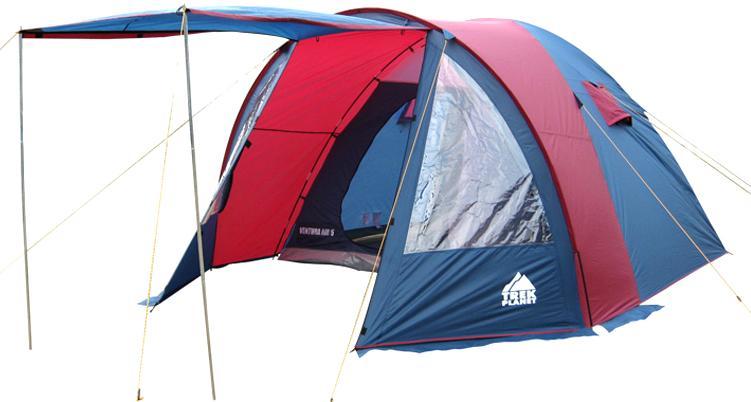 Палатка пятиместная TREK PLANET Ventura Air 5, цвет: синий, серый70232 Палатка пятиместная TREK PLANET Ventura Air 5, цвет: синий, серый70232Пятиместная двухслойная классическая палатка TREK PLANET Ventura Air 5 с вместительным светлым тамбуром, обзорными окнами и двумя входами во внутреннюю палатку с противоположных сторон. Особенности модели: - Тент палатки из полиэстера с пропиткой PU надежно защищает от дождя и ветра; - Все швы проклеены; - Высокий, вместительный и светлый тамбур; - Обзорное окно со шторкой во внутреннем помещении; - Дно из прочного водонепроницаемого армированного полиэтилена позволяет устанавливать палатку на жесткой траве, песчаной поверхности, глине и т.д.; - Дуги из прочного стеклопластика; - Внутренняя палатка из дышащего полиэстера, обеспечивает вентиляцию помещения и позволяет конденсату испаряться, не проникая внутрь палатки; - Два входа во внутреннюю палатку с противоположных сторон тента; - Вентиляционные окна в спальном отделении; - Москитная сетка на каждом входе в палатку в полный размер двери; - Внутренние...