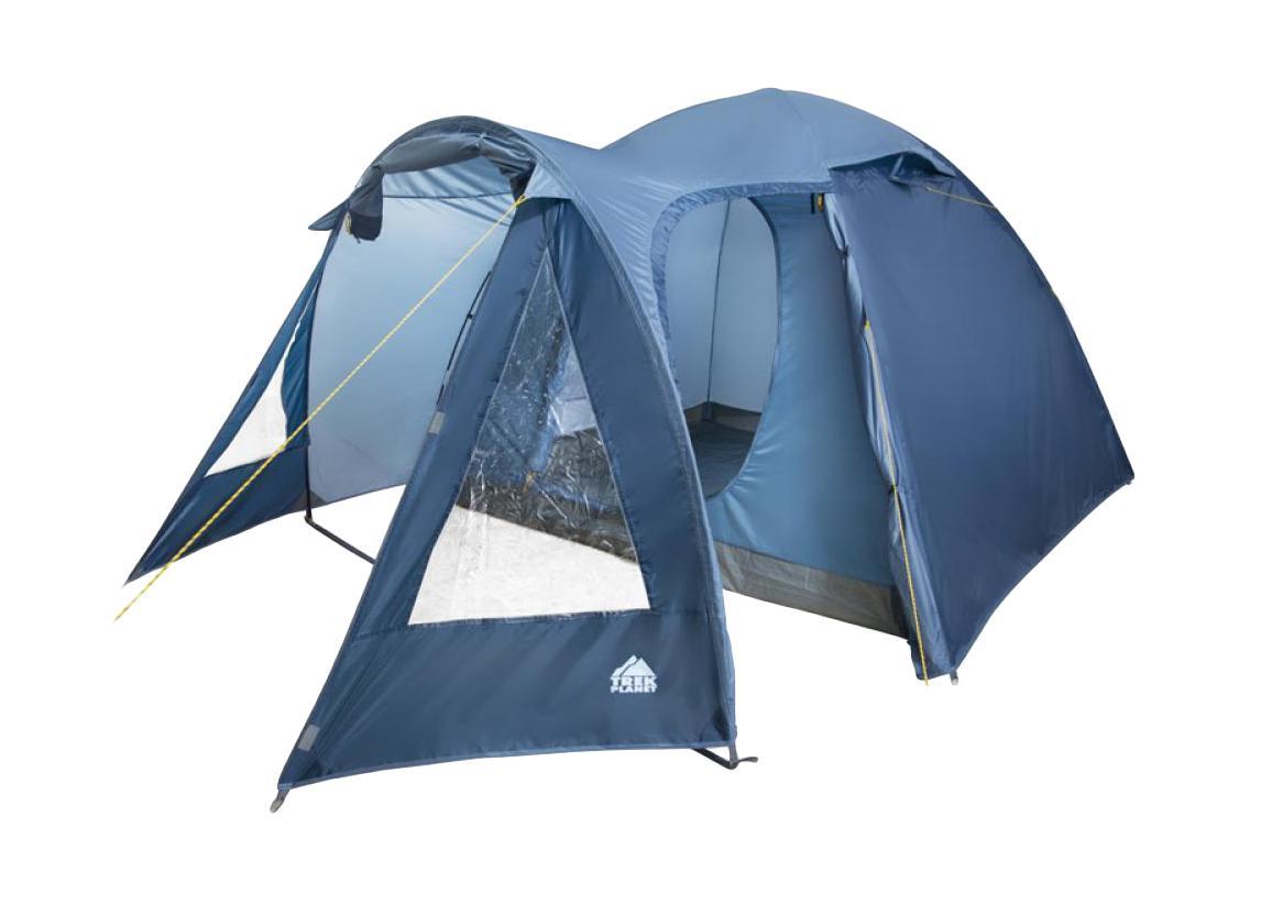 Палатка четырехместная TREK PLANET Tahoe 4, цвет: синий70188 Палатка четырехместная TREK PLANET Tahoe 4, цвет: синий70188Четырехместная двухслойная кемпинговая высокая палатка TREK PLANET Tahoe 4 с хорошей вентиляцией и большим и светлым тамбуром, хорошо подойдет для кемпинга выходного дня или отдыха на природе с семьей. Особенности модели: - Простая и быстрая установка; - Тент палатки из полиэстера, с пропиткой PU водостойкостью 2000 мм, надежно защитит от дождя и ветра; - Все швы проклеены; - Просторный и высокий тамбур с двумя входами; - Большие обзорные окна со шторками в тамбуре; - Два больших вентиляционных окна; - Каркас выполнен из прочного стеклопластика; - Дно изготовлено из прочного армированного полиэтилена; - Внутренняя палатка, выполненная из дышащего полиэстера, обеспечивает вентиляцию помещения и позволяет конденсату испаряться, не проникая внутрь палатки; - Удобная D-образная дверь на входе во внутреннюю палатку; - Москитная сетка на входе в спальное отделение в полный размер двери; - Внутренние карманы для...