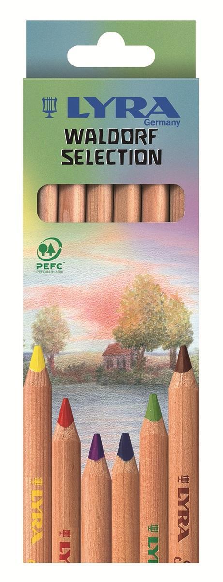 Цветные карандаши Lyra Waldorf Selection, 6 цветовL3711061 Цветные карандаши Lyra Waldorf Selection, 6 цветовL3711061Цветные карандаши Lyra Waldorf Selection непременно, понравятся вашему юному художнику. Набор включает в себя 6 ярких насыщенных цветных карандаша с треугольной формой для удобного захвата. Уникальные цвета карандашей, разработаны специально немецкой художественной школой. Карандаши изготовлены из натурального дерева, экологически чистые, не лакированные. Идеально подходят для левшей. Имеют прочный неломающийся высокопигментный грифель, не требующий сильного нажатия и легко затачиваются. Порадуйте своего ребенка таким восхитительным подарком! В комплекте: 6 карандашей.