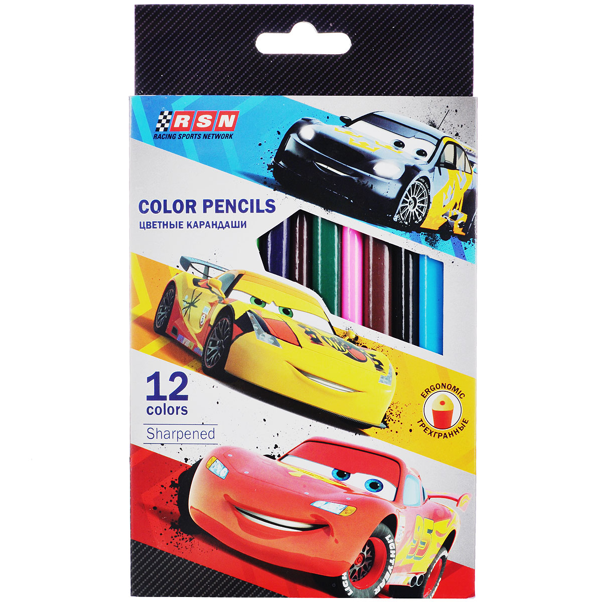 Набор карандашей Cars Карандаши цветные Cars, трехгранные, 12 цветовCRAB-US1-8P-12 Набор карандашей Cars Карандаши цветные Cars, трехгранные, 12 цветовCRAB-US1-8P-12Цветные карандаши Cars позволят вашему ребенку создать множество красочных рисунков. Эргономичная утолщенная форма карандаша с треугольным сечением соответствует естественному захвату руки и уменьшает мышечные усилия, необходимые для удержания пишущего инструмента. В наборе 12 цветных карандашей.