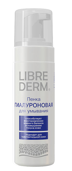 Librederm Пенка для умывания Гиалуроновая, для чувствительной кожи, 160 мл6743 Librederm Пенка для умывания Гиалуроновая, для чувствительной кожи, 160 мл6743Гиалуроновая пенка с нежнейшей текстурой мягко, но тщательно очищает кожу от загрязнений и косметики, одновременно смягчая и увлажняя ее без ощущения пленки на лице. Способствует восстановлению кожного баланса. Подходит для чувствительной кожи. За счет содержания гиалуроновой кислоты пенка максимально насыщает кожу влагой и способствует повышению тонуса кожи. Товар сертифицирован.