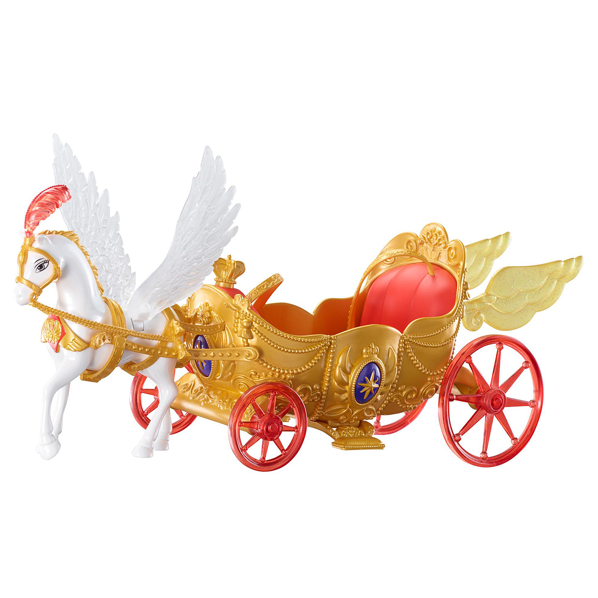 Sofia the First Транспорт для кукол Волшебная королевская каретаY6652 Sofia the First Транспорт для кукол Волшебная королевская каретаY6652Как быстро добираться до школы, чтобы не опаздывать на уроки? Волшебная летающая карета, вмещающая двух кукол, является самым быстрым передвижным средством, да еще и идеально подходящим для принцессы! В карету запряжена величественная белая лошадка с большими крыльями. Золотая карета оснащена небольшими блестящими крылышками, а также кнопкой в виде короны, нажав на которую, вы услышите очаровательную музыку, которая обеспечивает прекрасный фон для воспроизведения сцен из любимого мультфильма София Прекрасная. Порадуйте свою малышку таким замечательным подарком! Куклы приобретаются отдельно. Рекомендуется докупить 3 батареи напряжением 1,5V типа АG13 (товар комплектуется демонстрационными).