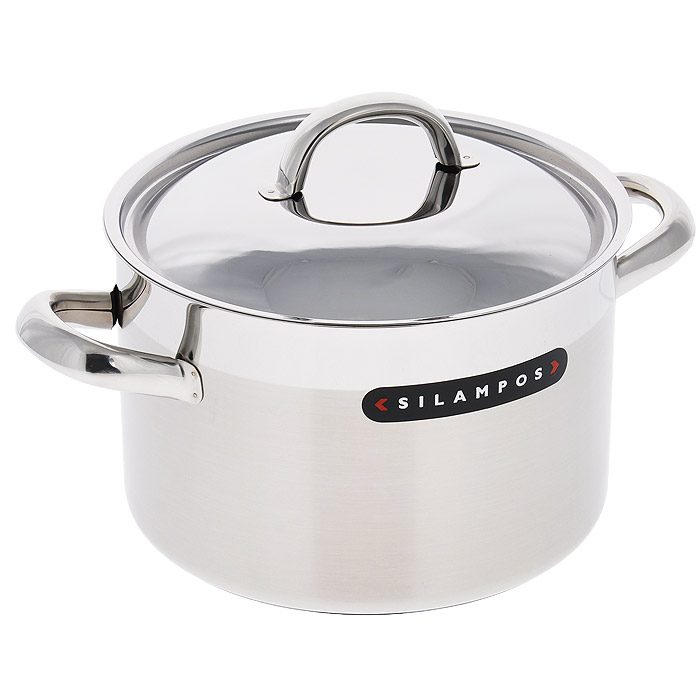 Кастрюля Silampos Европа с крышкой, 3 л632122BM6618 Кастрюля Silampos Европа с крышкой, 3 л632122BM6618Кастрюля Silampos Европа изготовлена из высококачественной нержавеющей стали с матовой внутренней и внешней полировкой. Зеркальный ободок у кромки с внешней стороны придает посуде стильный внешний вид. Термическое дно Impact Disc Plus выдерживает температуры до двух раз превосходящую максимальную температуру, необходимую для приготовления пищи. Изделие оснащено прочными стальными ручками. Специальные изогнутые бортики посуды обеспечивают легкое и аккуратное выливание жидкости. Крышка, выполненная из нержавеющей стали, плотно прилегает к краю посуды. Кастрюлю можно использовать на всех типах плит, включая индукционные. Можно мыть в посудомоечной машине. Посуда Silampos производится с использованием самых последних достижений в области производства изделий из нержавеющей стали. Алюминиевый диск инкапсулируется между дном кастрюли и защитной оболочкой из нержавеющей стали под давлением 1500 тонн. Этот высокотехнологичный процесс устраняет необходимость обычной...