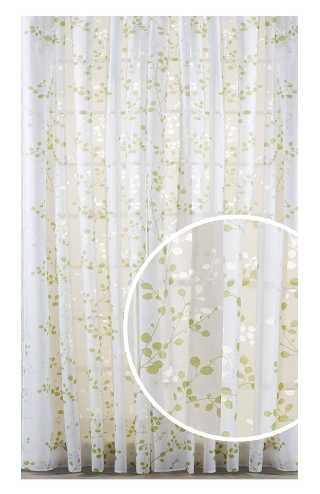 Штора Primavelle Linda, на ленте, цвет: оливковый, высота 270 см. 61781427-L4061781427-L40 Штора Primavelle Linda, на ленте, цвет: оливковый, высота 270 см. 61781427-L4061781427-L40Роскошная штора Primavelle Linda выполнена из 75% вискозы и 25% полиэстера. Материал является мягким на ощупь. Полупрозрачная ткань, приятная приглушенная гамма, изображения листьев привлекут к себе внимание и органично впишутся в интерьер помещения. Такая штора идеально подходит для солнечных комнат. Мягко рассеивая прямые лучи, она хорошо пропускает дневной свет и защищает от посторонних глаз. Отличное решение для многослойного оформления окон. Эта штора будет долгое время радовать вас и вашу семью! Штора крепится на карниз при помощи ленты, которая поможет красиво и равномерно задрапировать верх. Ширина ленты: 5 см. Уважаемые клиенты! Обращаем ваше внимание на тот факт, что ширина ленты может изменяться в зависимости от поставки.