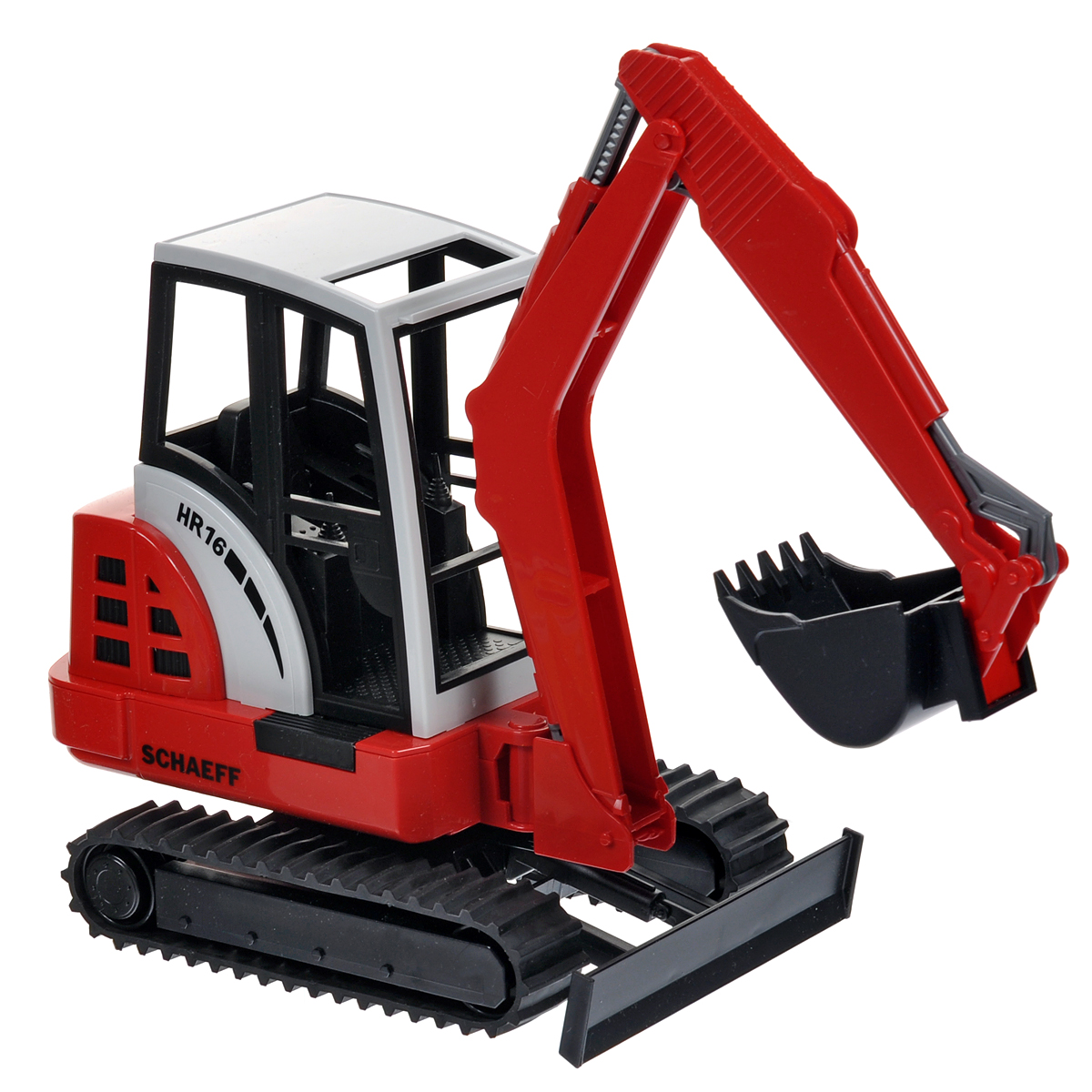 Bruder Мини-экскаватор гусеничный Schaeff HR1602-432 Bruder Мини-экскаватор гусеничный Schaeff HR1602-432Гусеничный мини-экскаватор Bruder Schaeff HR16, выполненный из прочного материала, отлично подойдет ребенку для различных игр. Машина является уменьшенной копией мини-экскаватора фирмы Schaeff. Экскаватор оснащен отвалом и ковшом, с помощью которых можно перемещать материалы (камушки, песок, веточки и др.), убирать строительный мусор или расчищать площадку. Кабина мини-экскаватора с резиновыми гусеницами поворачивается на 360°. В незастекленную кабину машины легко поместится небольшая игрушка. С этим реалистично выполненным экскаватором ваш малыш часами будет занят игрой.