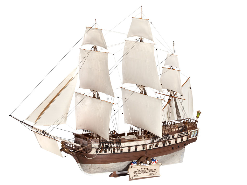 Сборная модель Revell Десантный корабль U,S,S, BonHomme Richard5113 Сборная модель Revell Десантный корабль U,S,S, BonHomme Richard5113С помощью сборной модели Revell Десантный корабль U,S,S, BonHomme Richard вы и ваш ребенок сможете собрать уменьшенную копию одноименного боевого корабля. Набор включает в себя 341 пластиковый элемент для сборки. Модель парусного корабля BonHomme Richard. Фрегат был спущен в 1765 году. Он был построен Ост-Индской компанией для плавания по маршруту Франция - Дальний Восток. В 1779 году Дюк де Дюра был передан в качестве каперского корабля под командование легендарного американского морского офицера Джона Пола Джонса и переименован в Бон Омм Ричард. 23 сентября 1779 года Бон Омм Ричард натолкнулся у мыса Фламбург-Хэд на один из конвоев, сопровождавшихся кораблем британского Королевского флота Сирэйпис. В завязавшемся ожесточенном бою он потопил Сирэйпис, но и сам получил настолько тяжелые повреждения, что команде пришлось покинуть фрегат. Двумя днями позже фрегат затонул. Также в наборе схематичная инструкция по сборке. Процесс сборки развивает интеллектуальные и...