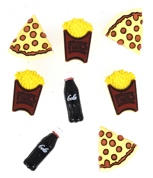 Набор пуговиц и фигурок Dress It Up Пицца Fries Soda, 8 шт. 77023387702338 Набор пуговиц и фигурок Dress It Up Пицца Fries Soda, 8 шт. 77023387702338