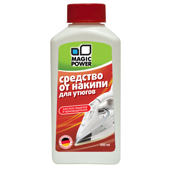 Средство от накипи Magic Power, для утюгов, 250 млMP-020 Средство от накипи Magic Power, для утюгов, 250 млMP-020Средство от накипи Magic Power эффективно удаляет накипь и известковые отложения на нагревательных элементах утюгов. Защищает и улучшает их работу. Не токсично. Подходит для всех моделей утюгов.