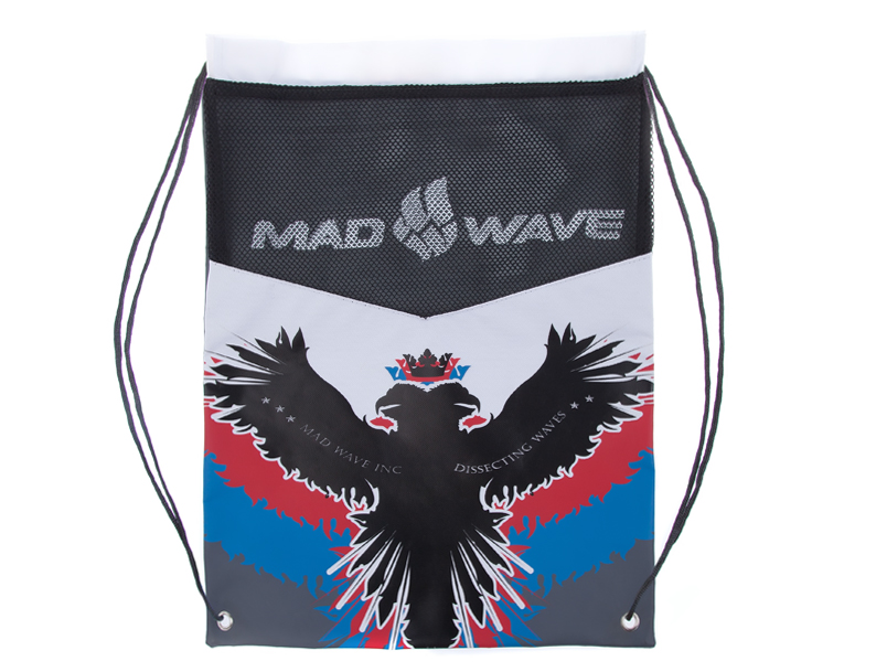 Мешок для инвентаря Mad Wave, цвет: рисунок, 48 см х 37,5 см. M1113 03 0 00W10015761 Мешок для инвентаря Mad Wave, цвет: рисунок, 48 см х 37,5 см. M1113 03 0 00W10015761Мешок Mad Wave предназначен для хранения мокрого инвентаря и спортивной одежды. Фиксируется плотным шнуром, который одновременно служит лямками для переноски на спине. Материал не впитывает воду и быстро сохнет. Мешок украшен российской символикой.