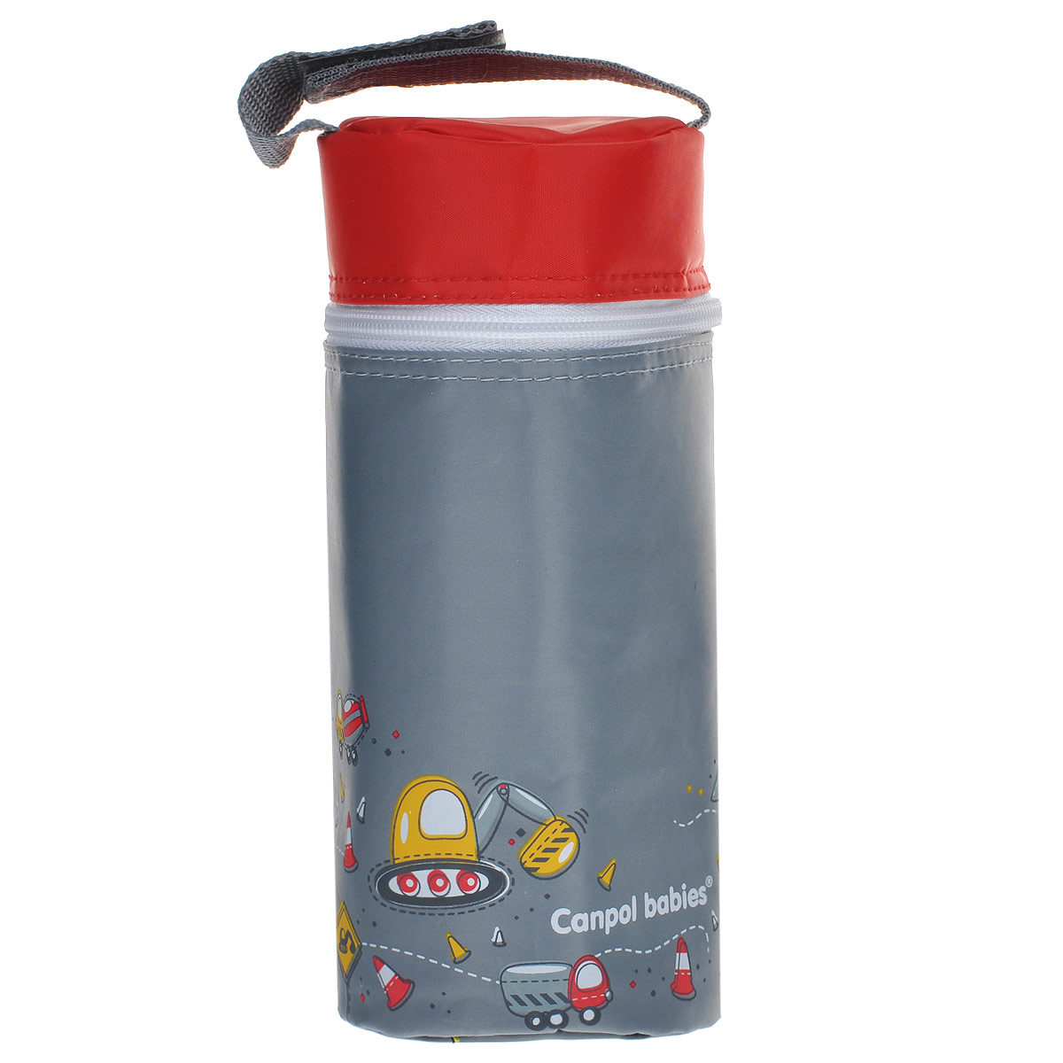 Canpol Babies Термоконтейнер для фигурной бутылочки цвет серый69/003_серый Canpol Babies Термоконтейнер для фигурной бутылочки цвет серый69/003_серыйТермоконтейнер для фигурной бутылочки Canpol Babies серого цвета предназначен для хранения охлажденного напитка или теплой молочной смеси в бутылочке, поэтому является необходимым аксессуаром во время поездок или прогулок. В зависимости от температуры питания и атмосферных условий термоконтейнер может удерживать температуру до трех часов. Внешняя поверхность изделия выполнена из долговечного, нетоксичного и моющегося материала, а с внутренней стороны заполнена термоизолирующей пленкой, которая замедляет процесс охлаждения/нагревания питания. Оформлен термоконтейнер забавными рисунками с дорожной тематикой, закрывается на застежку-молнию. Благодаря удобной ручке, соединяющейся липучкой, его удобно носить с собой и пристегивать к коляске. Термоконтейнер подходит для всех типов бутылочек.