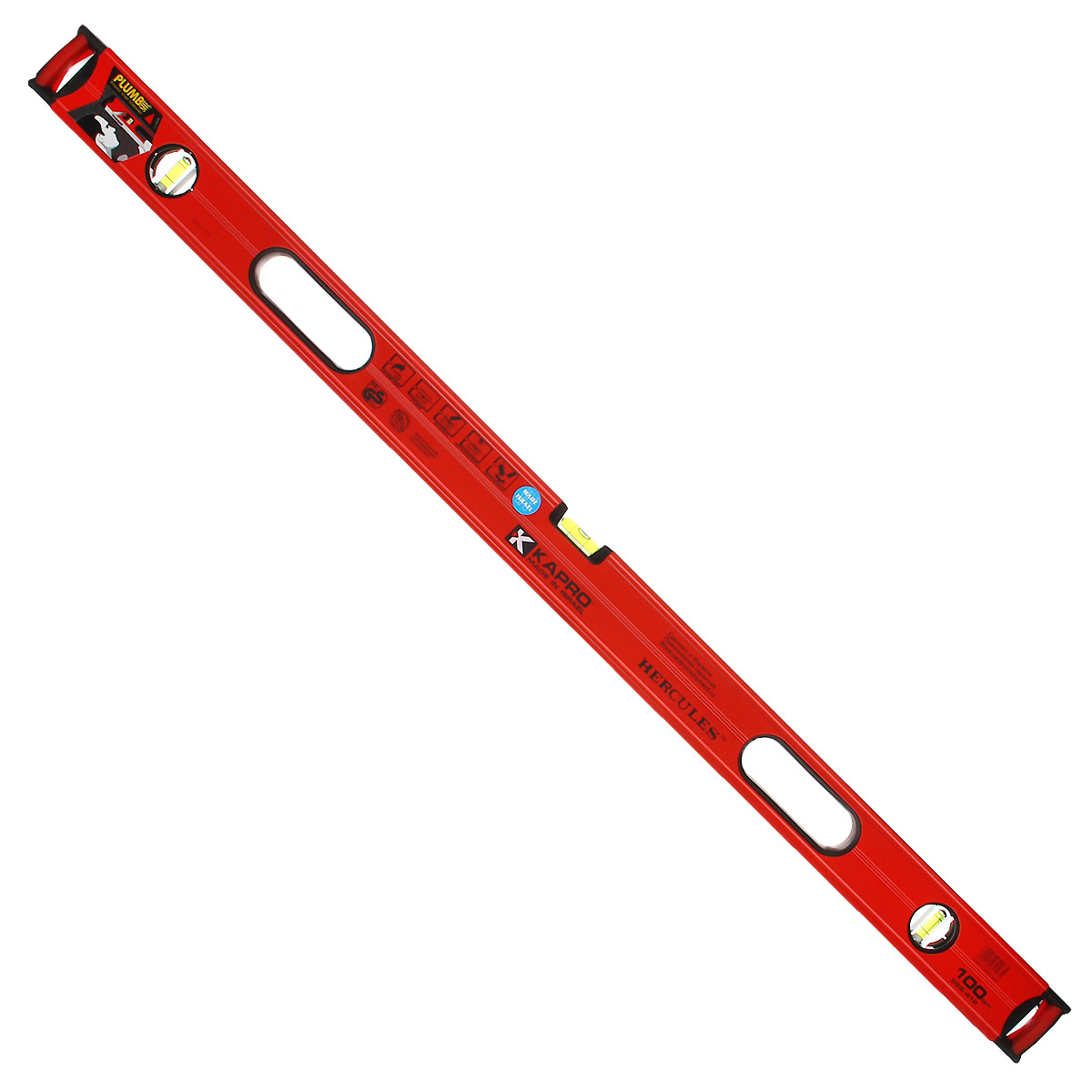 Уровень Kapro PlumbSite Hercules, 3 колбы, 100 см986-41-100 Уровень Kapro PlumbSite Hercules, 3 колбы, 100 см986-41-100Уровень Kapro PlumbSite Hercules используется при необходимости контроля горизонтальных и вертикальных плоскостей. Металлический корпус уровня обеспечивает долгий срок эксплуатации. Оснащен 3 колбами.