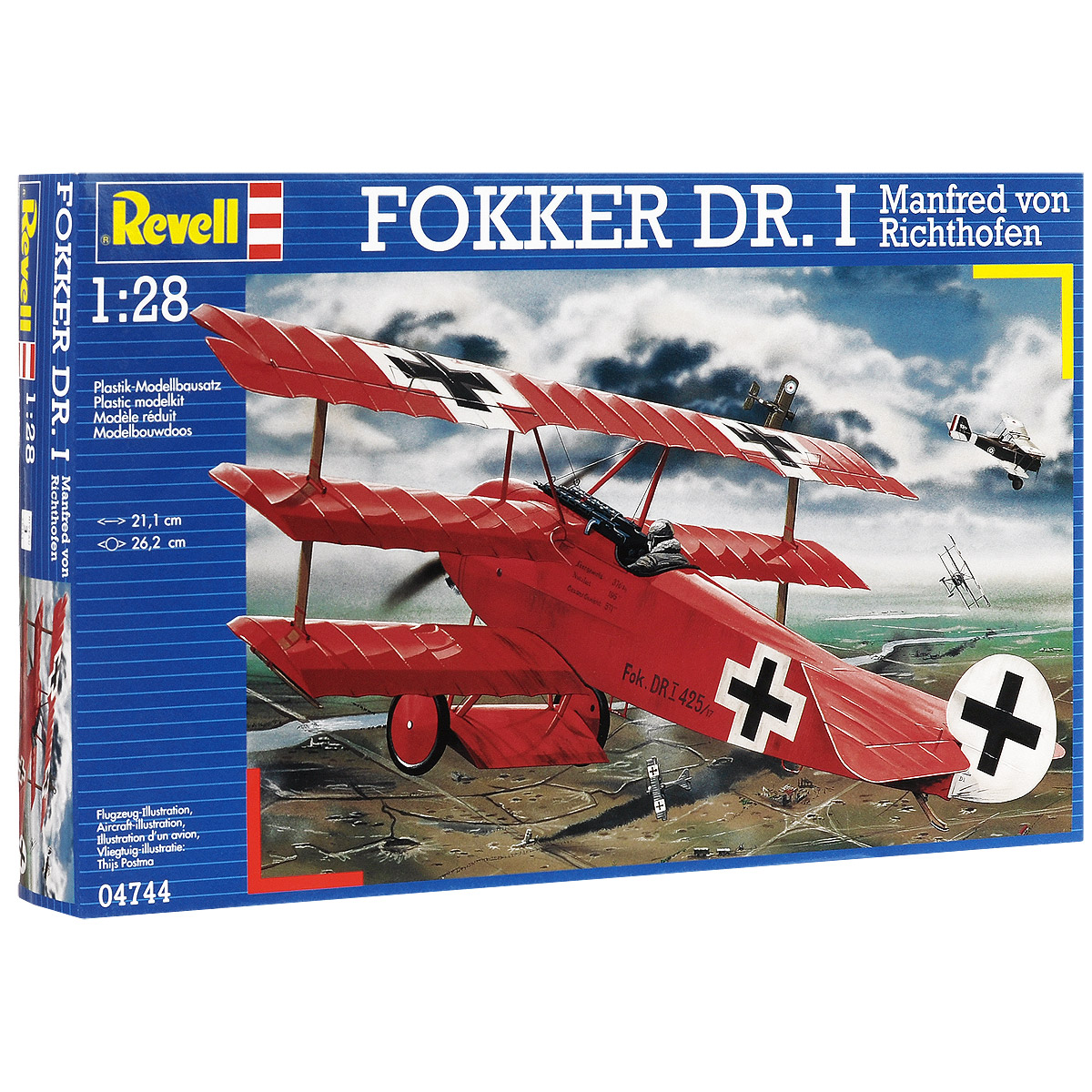 Сборная модель Revell Самолет Fokker Dr. I Manfred von Richthofen04744 Сборная модель Revell Самолет Fokker Dr. I Manfred von Richthofen04744Сборная модель Revell Самолет Fokker Dr. I Manfred von Richthofen поможет вам и вашему ребенку придумать увлекательное занятие на долгое время. Набор включает в себя 66 пластиковых элементов, из которых можно собрать достоверную уменьшенную копию одноименного самолета. Fokker Dr. I - триплан, легкий маневренный истребитель конструкции компании Fokker. Стоял на вооружении военно-воздушных сил Германской империи во время Первой мировой войны. Истребитель производился в небольших количествах и имел много конструктивных недостатков. Стал широко известен, как самолет, на котором немецкий ас Манфред фон Рихтгофен Красный барон выиграл свои последние 20 сражений. Также в наборе схематичная инструкция по сборке. Процесс сборки развивает интеллектуальные и инструментальные способности, воображение и конструктивное мышление, а также прививает практические навыки работы со схемами и чертежами. Уровень сложности: 3. УВАЖАЕМЫЕ КЛИЕНТЫ!...