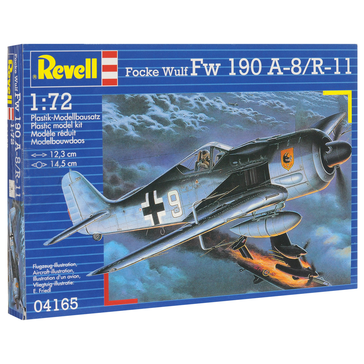 Сборная модель Revell Самолет Focke Wulf Fw 190 А-8/R-1104165 Сборная модель Revell Самолет Focke Wulf Fw 190 А-8/R-1104165Сборная модель Revell Самолет Focke Wulf Fw 190 А-8/R-11 поможет вам и вашему ребенку придумать увлекательное занятие на долгое время. Набор включает в себя 54 пластиковых элемента, из которых можно собрать достоверную уменьшенную копию одноименного самолета. Первый полет самолет совершил за несколько месяцев до начала войны. В эскадрильи новые машины стали поступать лишь в начале 1941 года. На Восточном фронте Fw 190 впервые были задействованы под Ленинградом. Немецкая машина проигрывала основным советским истребителям в маневренности, но благодаря высокой скорости пикирования летчики Люфтваффе могли легко выходить из боя. В целом новый истребитель не давал им особых преимуществ перед советскими пилотами. Поэтому основным истребителем на Восточном фронте стал BF-109. Модификация Fw 190 А-8 создавалась, прежде всего, для борьбы с бомбардировщиками союзников. Машина получила усиленное бронирование и вооружение. Была установлена система форсажа, а...