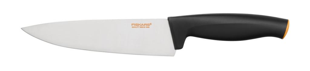 Поварской нож Fiskars, с широким лезвием, 16 см1014195 Поварской нож Fiskars, с широким лезвием, 16 см1014195Поварской нож Fiskars прекрасно подойдет для шинковки овощей и нарезки мяса. Особенности ножа: Высокое качество: безопасность, прочность, гигиеничность. Функциональность: легко использовать, мыть и хранить. Привлекательный дизайн. Высококачественная сталь и заточка обеспечивают остроту лезвия. Длинное лезвие запрессовано в рукоятку. Современный и очень удобный дизайн рукоятки. Улучшенный материал рукоятки: SoftGrip, улучшена устойчивость к мытью в посудомоечной машине.
