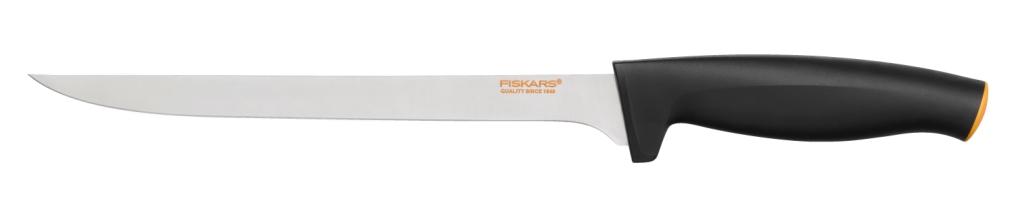 Филейный нож Fiskars, 21 см1014200 Филейный нож Fiskars, 21 см1014200Тонкое и гибкое лезвие ножа Fiskars идеально подходит для филе мяса и рыбы. Особенности ножа: Высокое качество: безопасность, прочность, гигиеничность. Функциональность: легко использовать, мыть и хранить. Привлекательный дизайн. Высококачественная сталь и заточка обеспечивают остроту лезвия. Длинное лезвие запрессовано в рукоятку. Современный и очень удобный дизайн рукоятки. Улучшенный материал рукоятки: SoftGrip, улучшена устойчивость к мытью в посудомоечной машине.
