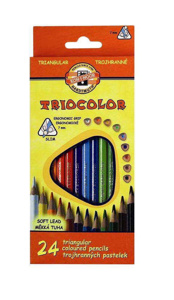 Набор трехгранных цветных карандашей Triocolor, 24 цвета. 3134/243134/24 Набор трехгранных цветных карандашей Triocolor, 24 цвета. 3134/243134/24Характеристики: Длина карандаша: 17,5 см. Материал: дерево, грифель. Размер упаковки: 9,5 см х 21 см х 2 см.