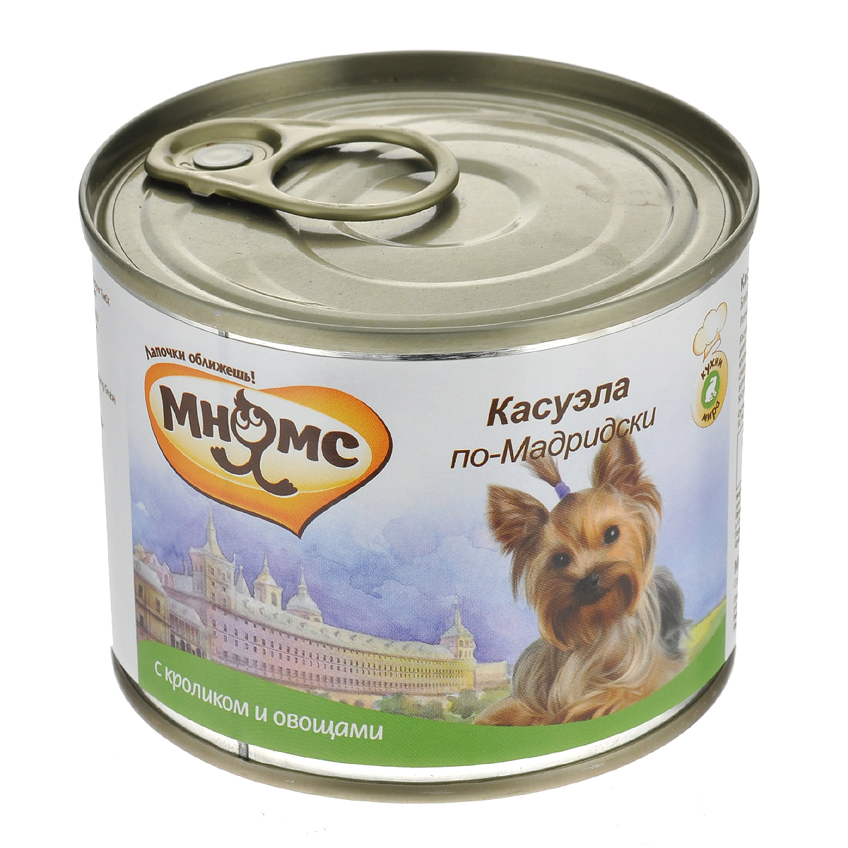 Консервы для собак Мнямс Касуэла по-Мадридски, с кроликом и овощами, 200 г57671 Консервы для собак Мнямс Касуэла по-Мадридски, с кроликом и овощами, 200 г57671Полнорационные корма Мнямс, производимые в Германии, содержат все необходимое для здоровой и счастливой жизни вашего питомца. Входящие в состав ингредиенты абсолютно натуральны, сбалансированы и при этом обладают высокой вкусовой привлекательностью. Косуэла - очень популярное блюдо в Испании и странах Латинской Америки. Его готовят из различных сортов мяса и даже морепродуктов, с обязательным добавлением овощей и бобовых. Для косуэлы по-мадридски выбирают мясо кролика. Тушку разрезают на кусочки и выкладывают на противень с растопленным сливочным маслом, затем добавляют лук, сладкий перец, помидоры и заранее подготовленную фасоль. Блюдо заливают белым вином и сначала тушат, а потом запекают до золотистой корочки. Нежное мясо кролика, душистая фасоль, пряный вкус овощей и приправ делают косуэлу по-мадридски настоящим деликатесом. При кормлении необходимо учитывать возраст и активность животного. Собака всегда должна иметь доступ к свежей...