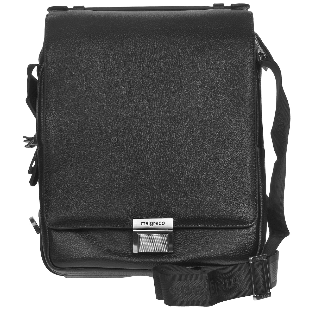 Сумка мужская Malgrado, цвет: черный. BR10-1030B4743BR10-1030B4743 black Сумка муж. нат кожа Сумка мужская Malgrado, цвет: черный. BR10-1030B4743BR10-1030B4743 black Сумка муж. нат кожаСумка мужская Malgrado выполнена из натуральной кожи. Сумка с плечевым ремнем, состоит из одного вместительного отделения, закрывающегося на застежку-молнию и сверху при помощи широкого клапана. На лицевой стороне сумки под клапаном расположено отделение на молнии для планшета и накладной карман для бумаг. На задней стенке - карман на застежке-молнии. Внутри основного отделения - вшитый карман на молнии, накладной открытый карман, карман для мобильного телефона и два фиксатора для ручек. К сумке прилагается чехол для хранения. Сумка - это стильный аксессуар, который подчеркнет вашу изысканность и индивидуальность и сделает ваш образ завершенным.