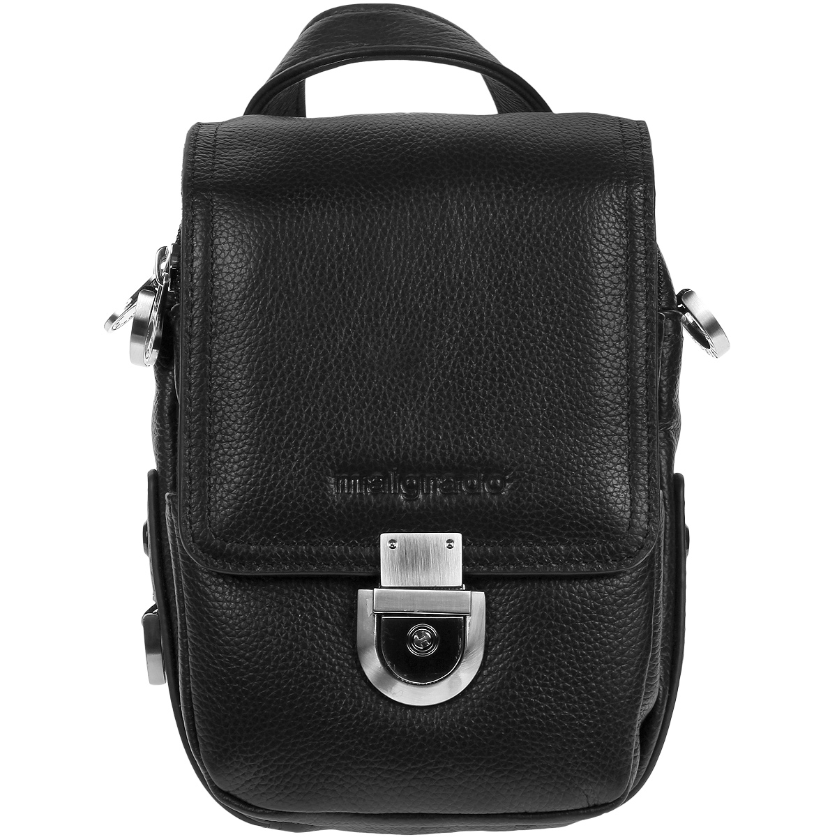 Сумка мужская Malgrado, цвет: черный. BR10-480 blackBR10-480 black Сумка мужская, кожа+к/з Сумка мужская Malgrado, цвет: черный. BR10-480 blackBR10-480 black Сумка мужская, кожа+к/зСумка мужская Malgrado выполнена из натуральной кожи. Сумка с отстегивающимся плечевым ремнем, состоит из одного отделения, закрывающегося на застежку-молнию и сверху при помощи широкого клапана. На лицевой стороне сумки под клапаном расположено два накладных кармана и один вшитый кармашек на молниях. Внутри основного отделения - два кармана для мелочей, карман для мобильного телефона и фиксатор для ручки. К сумке прилагается чехол для хранения. Сумка - это стильный аксессуар, который подчеркнет вашу изысканность и индивидуальность и сделает ваш образ завершенным.