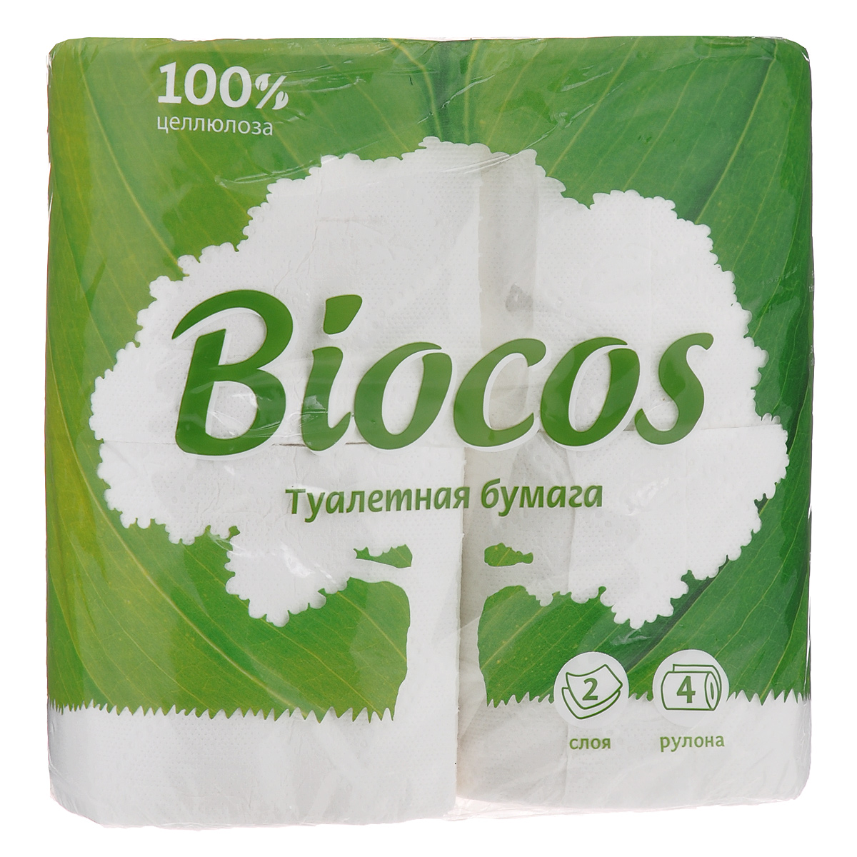 Туалетная бумага BioCos, двухслойная, цвет: белый, 4 рулона. 42854285 Туалетная бумага BioCos, двухслойная, цвет: белый, 4 рулона. 42854285Двухслойная туалетная бумага BioCos изготовлена из целлюлозы высшего качества. Листы имеют рисунок с тиснением. Мягкая, нежная, но в тоже время прочная, бумага не расслаивается и отрывается строго по линии перфорации.