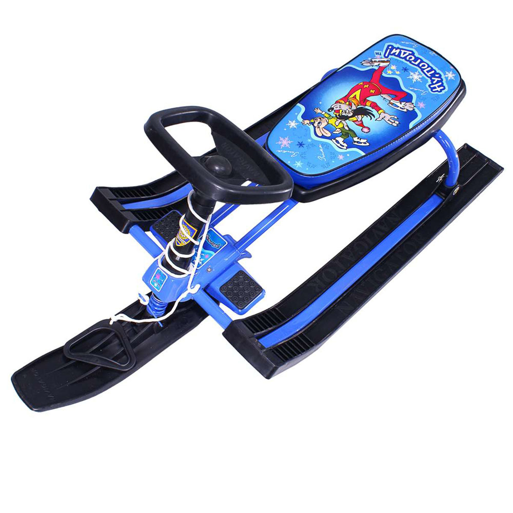 Снегокат 1TOY Ну, погоди!, с гудком, цвет: синий
